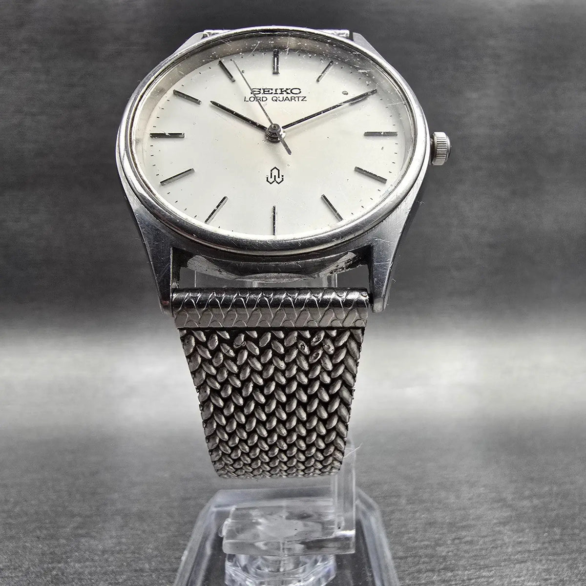 Seiko Lord Quartz Watch Men 33mm White Dial Silver Round 8241-7000 New Battery5