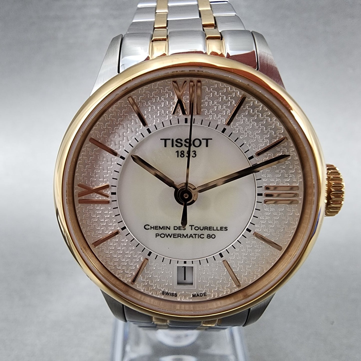 Tissot Chemin Des Tourelles Powermatic 80 Watch Women 32mm MOP Dial Two Tone1