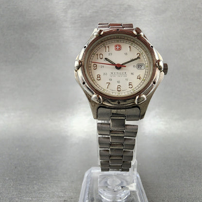 Wenger SAK Design Watch Women 29mm White Dial Steel Date Round New Battery5