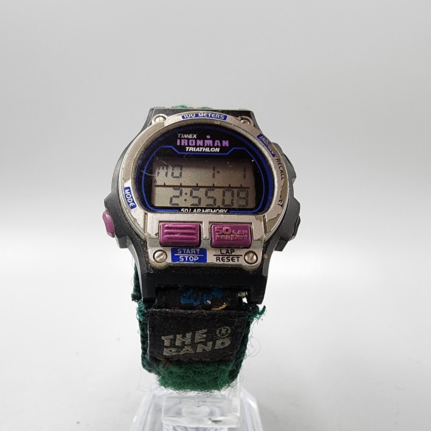 VTG Timex Ironman Triathlon Watch Women 33mm Digital Alarm Chrono Black New Batt
