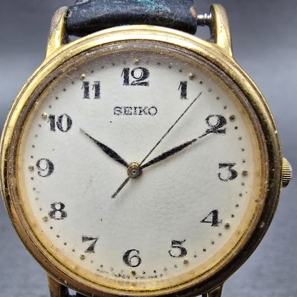 Seiko Watch Men 33mm Cream Dial Gold Tone Round Round V701-2A49 PARTS3