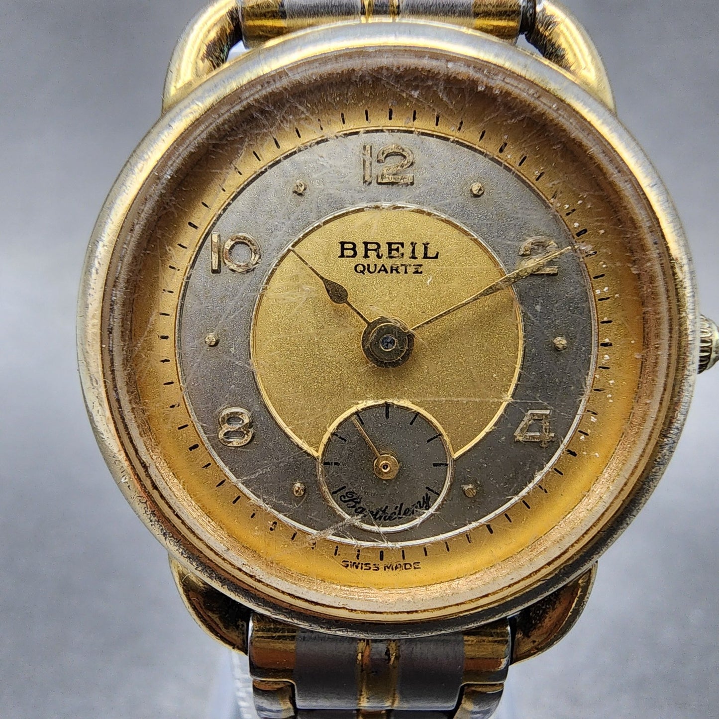 Breil Watch Women 26mm Gold Dial Two Tone Small Seconds Round New Battery1