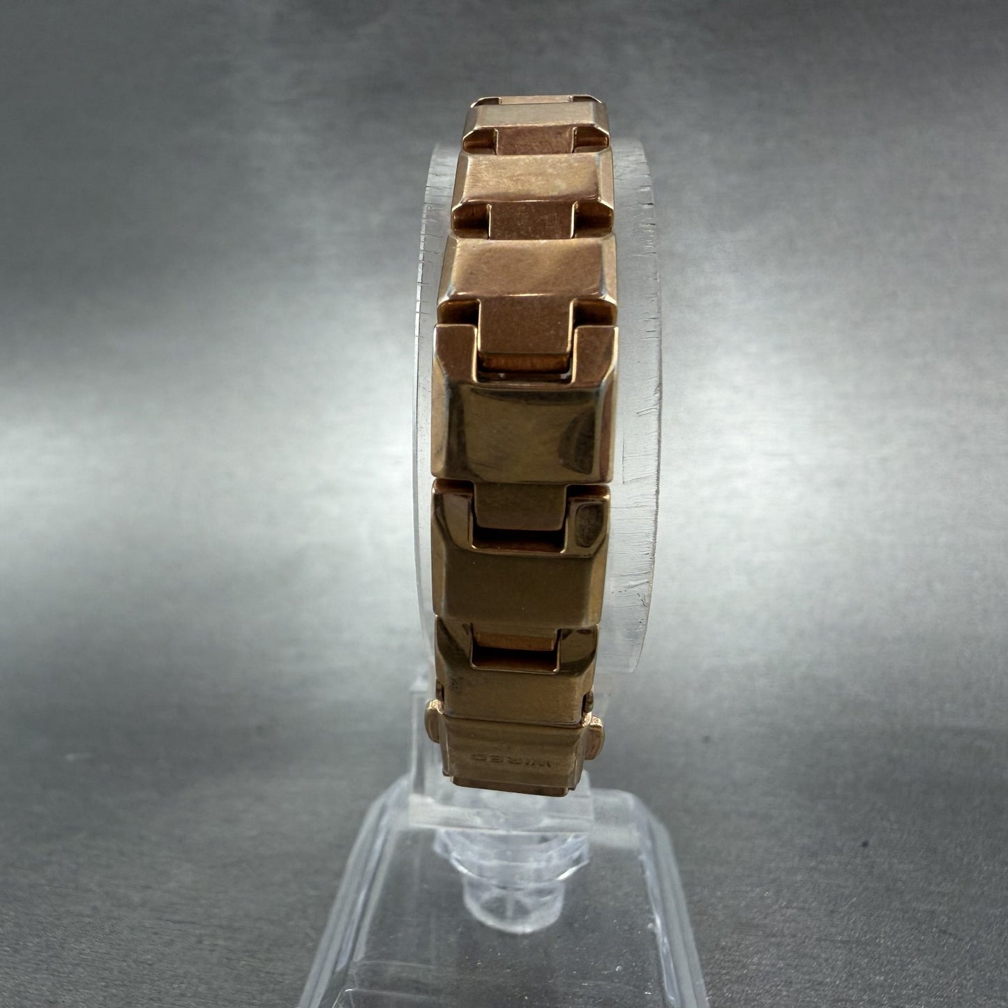 Seiko Wired Tank Watch Women 14mm MOP Dial Rose Gold Tone Rectangle New Battery7