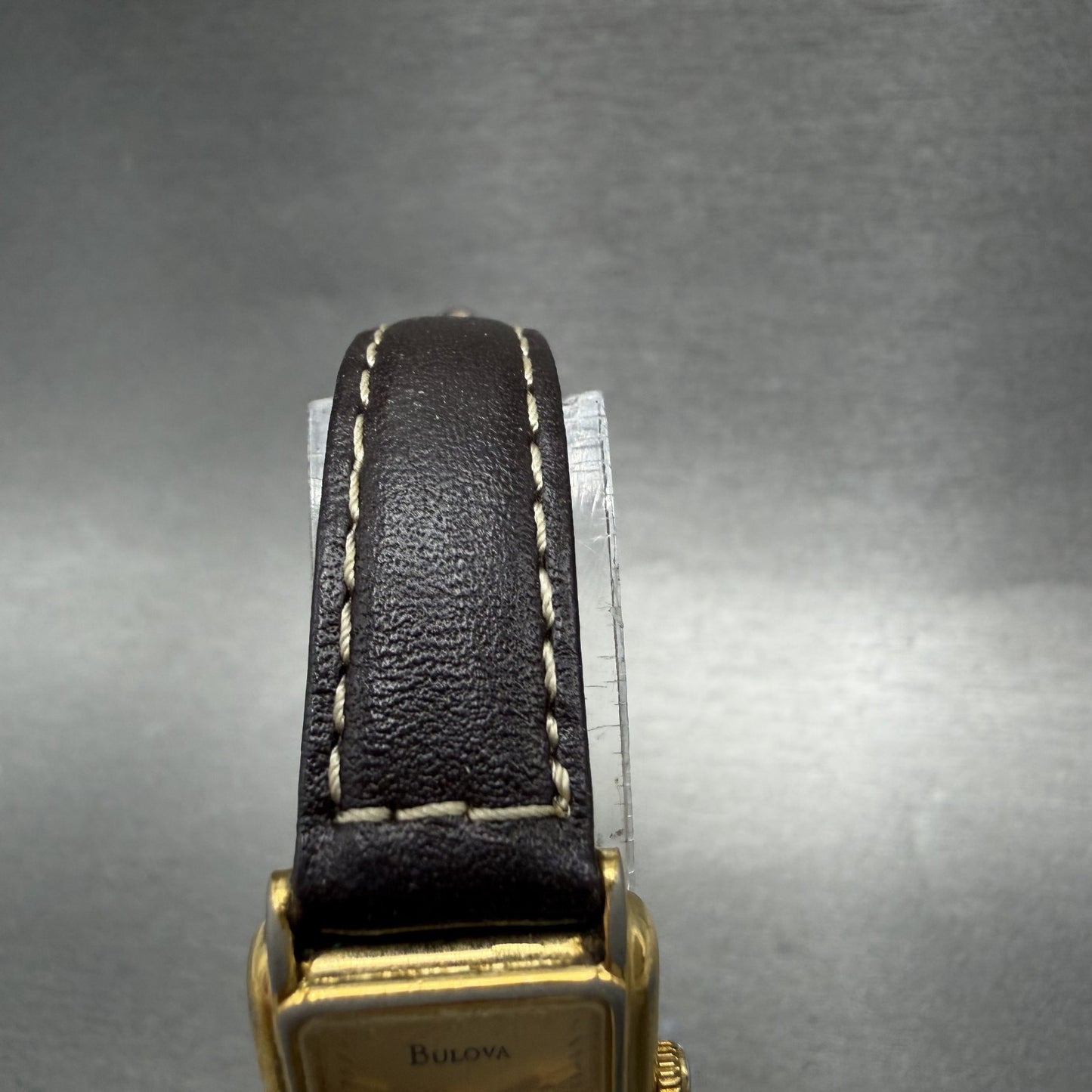 Bulova Tank Watch Women 18mm Champagne Dial Gold Tone 97L48 New Battery4