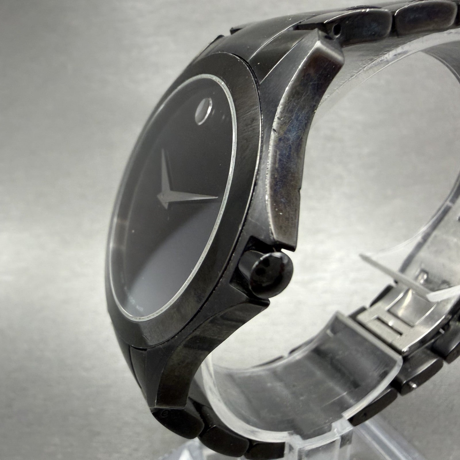 Movado Museum Watch Men 38mm Black Dial Black Tone Round 84 G2 1855 New Battery2