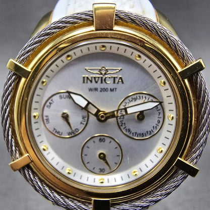 Invicta Bolt Watch Women 39mm Silver Dial Gold Tone Daydate 24456 New Battery2