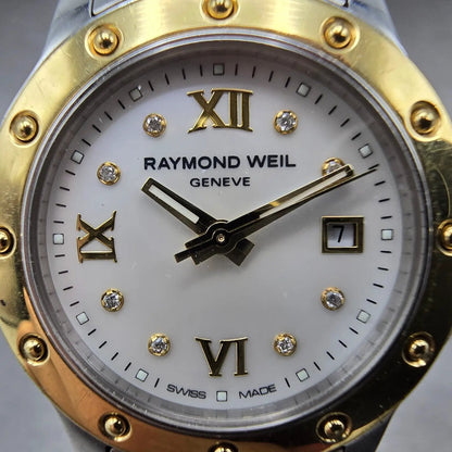 Raymond Weil Tango Watch Women 28mm MOP Dial Two Tone Date 5399 New Battery1
