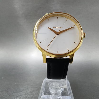 Nixon Kensington Watch Women 37mm White Dial Gold Tone Round New Battery5