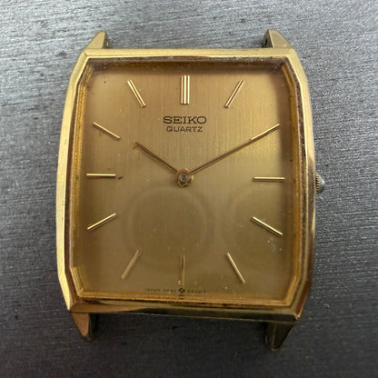 Seiko Watch Men 27mm Champagne Dial Gold Tone Rectangle 5P30-5A10 PARTS Vintage2