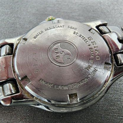Seiko Watch Women 26mm White Dial Two Tone Date Round 7n820599 New Battery A1239