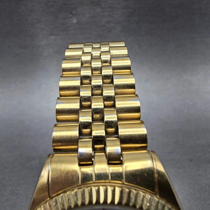 Belair Watch Men 35mm White Dial Gold Tone Date Round New Battery4