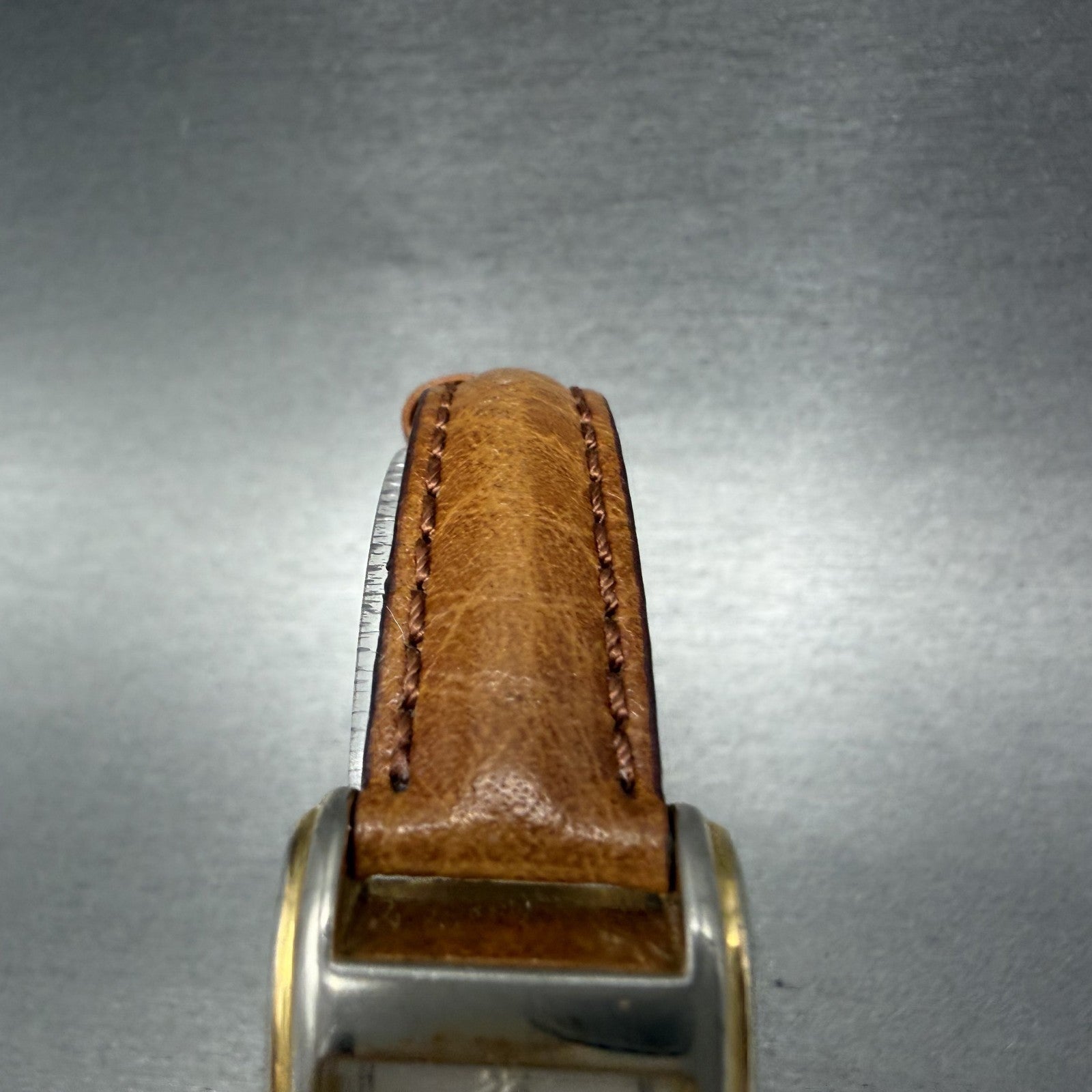 Parker Tank Watch Women 20mm Silver Dial Gold Tone Small Seconds New Battery4