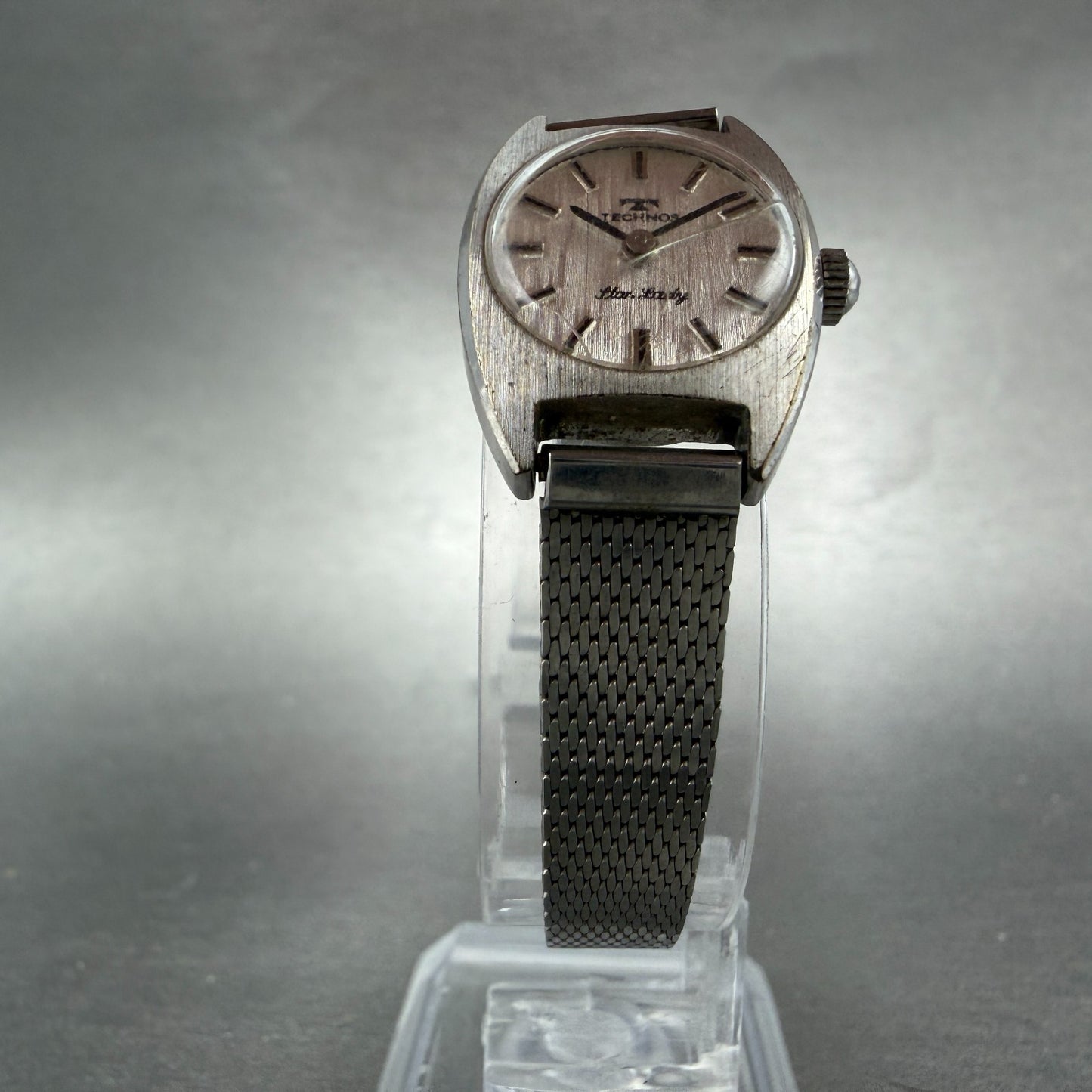 Technos Star lady Watch Women 19mm Silver Dial Steel Manual Wind Mesh Manual5