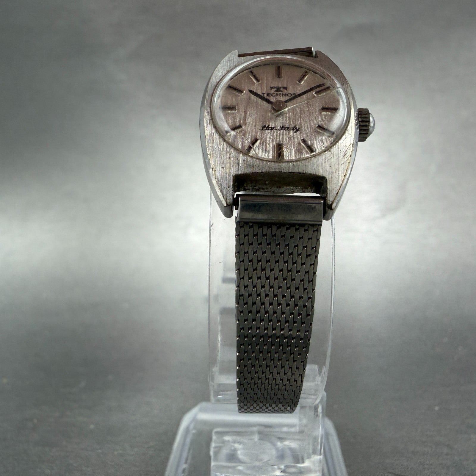 Technos Star lady Watch Women 19mm Silver Dial Steel Manual Wind Mesh Manual5