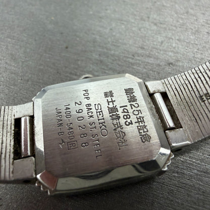 Seiko Watch Women 20mm Silver Dial Silver Tone Square 1400-5480 New Battery9