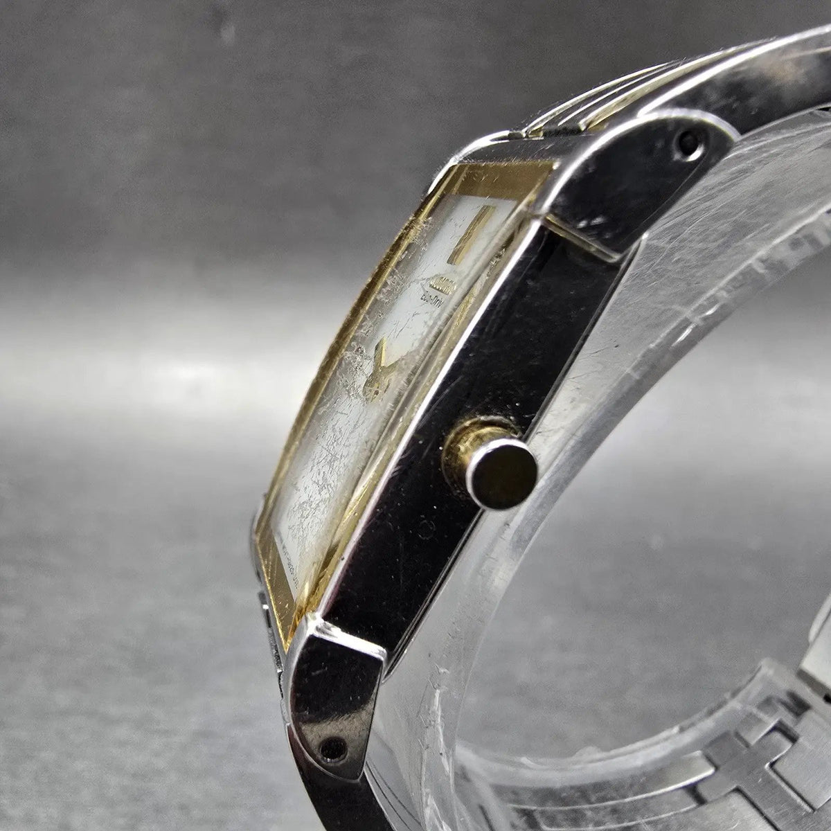 Citizen Eco-Drive Ciena Tank Watch Women 15mm MOP Dial Two Tone Rectangle Works2
