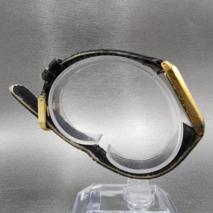 Seiko Tank Watch Men 25mm Gold Dial Gold Tone Rectangle V701-5E10 New Battery