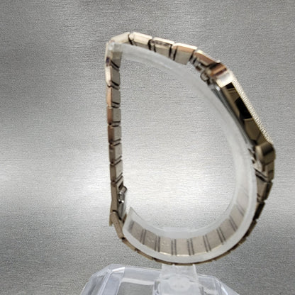 Seiko Exceline Tank Watch Women 19mm Silver Dial Gold Tone Rectangle New Battery8