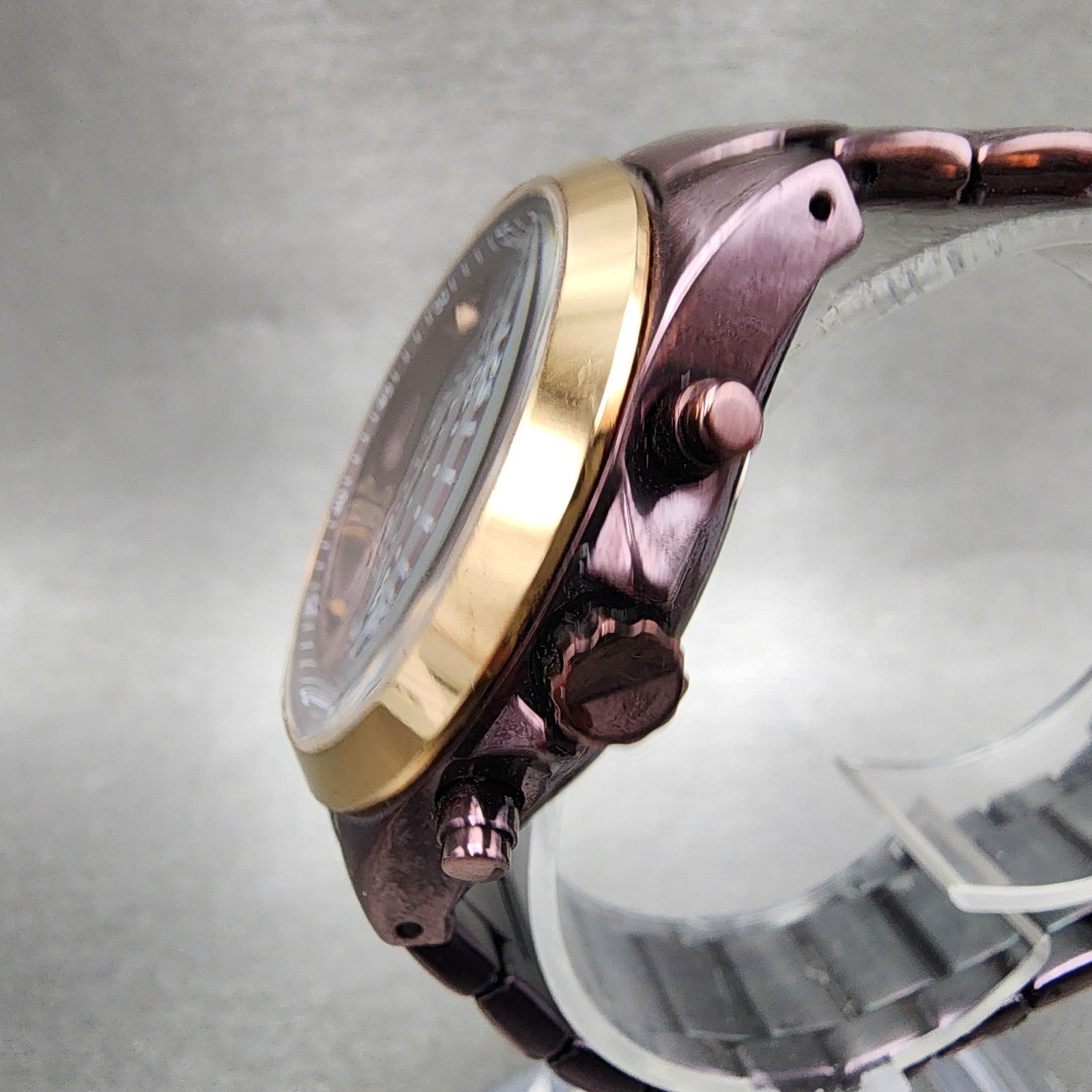 Fossil Modern Courier Watch Women 36mm Brown Dial Purple Tone Chrono New Battery2
