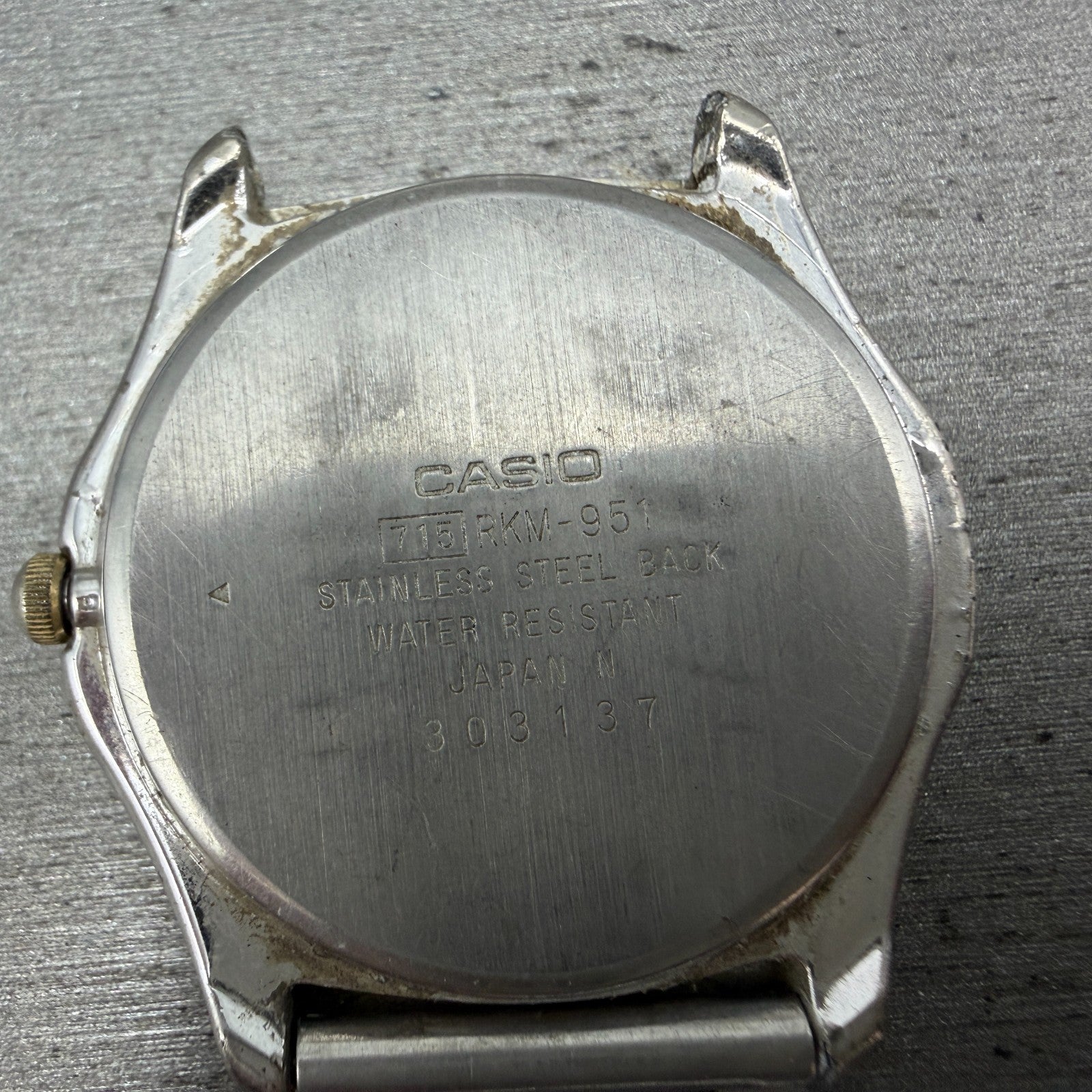 Caasio Rookie Moonphase Watch Men 34mm White Dial Silver Tone RKM-951 PARTS10