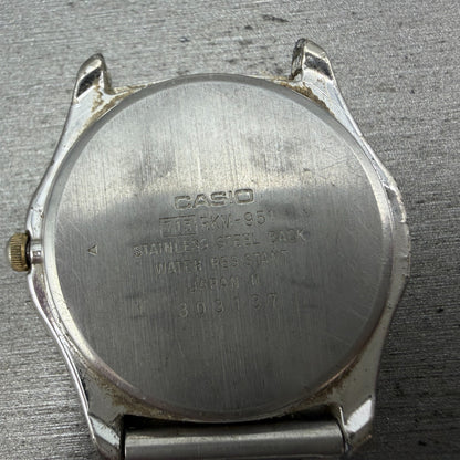 Caasio Rookie Moonphase Watch Men 34mm White Dial Silver Tone RKM-951 PARTS10