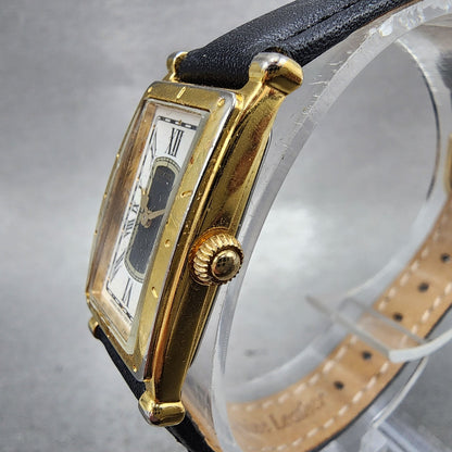 Seiko Age Of Discovery Tank Watch Women 16mm White Dial Gold Tone New Battery2