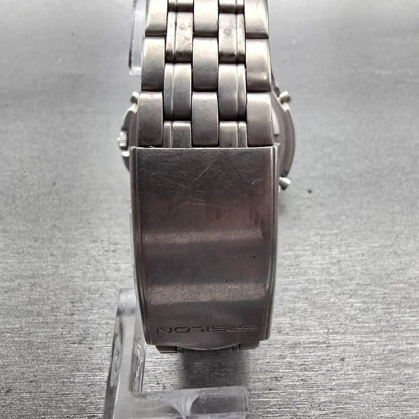 Alba Epsilon Chronograph Watch Men 42mm Blue Dial Titanium Y182-7D20 New Batt7