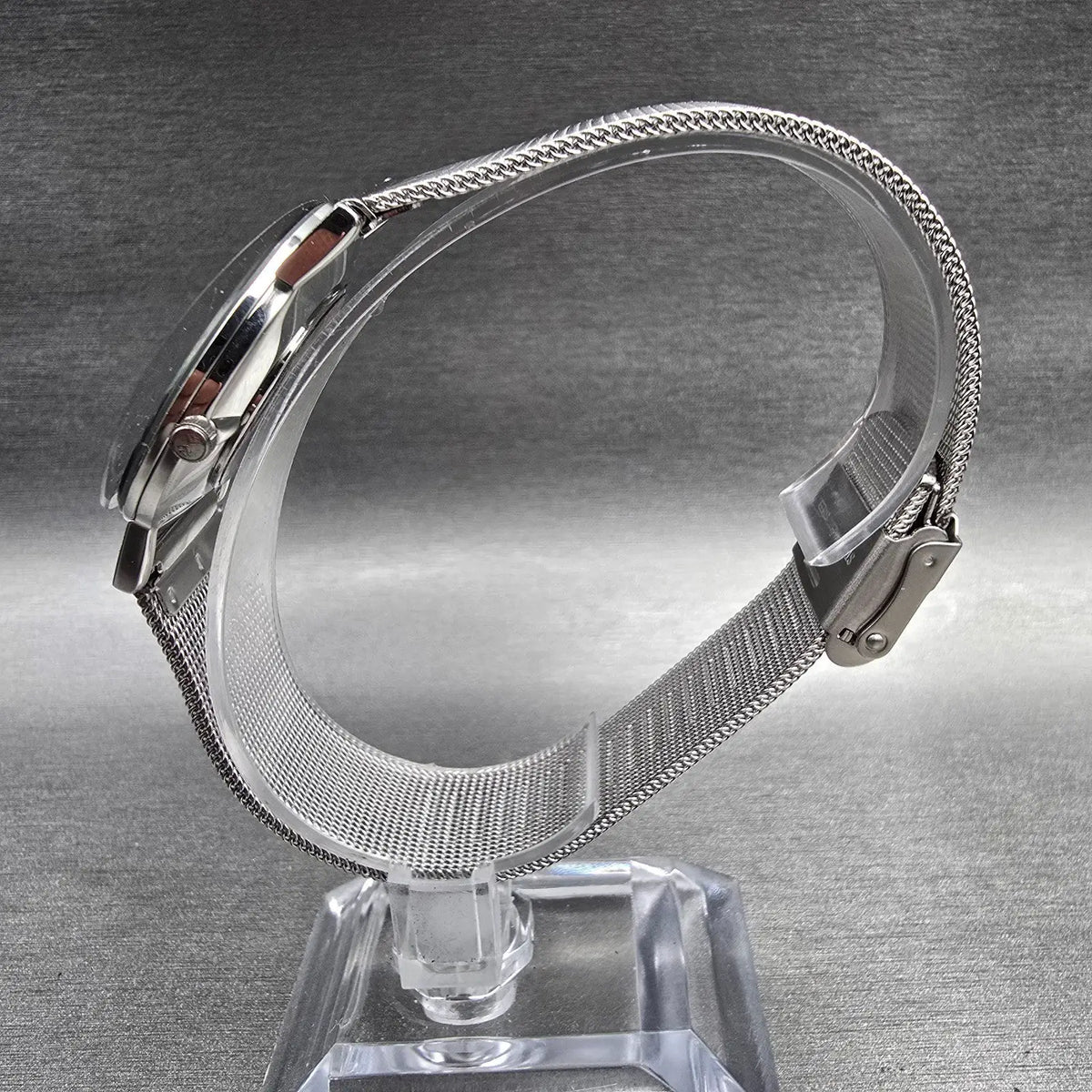 Skagen Chevron Watch Men 33mm Black Dial Silver Tone Round CHEV39LSSB New Batt6