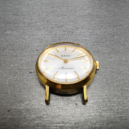 Rado Marianeis Watch Women 24mm White Dial Gold Tone Round Manual Wind Runs2