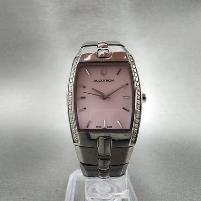 Bulova Accutron Watch Women 22mm MOP Dial Steel NO BACK !!!! 26R33 New Battery