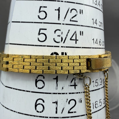 Seiko Watch Women 17mm Champagne Dial Gold Tone Rectangle 2C20-5749 New Battery210