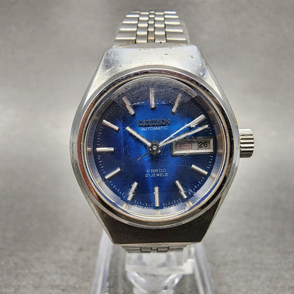 Citizen Automatic Watch Women 25mm Blue Dial Silver Tone Daydate 461332k Runs0