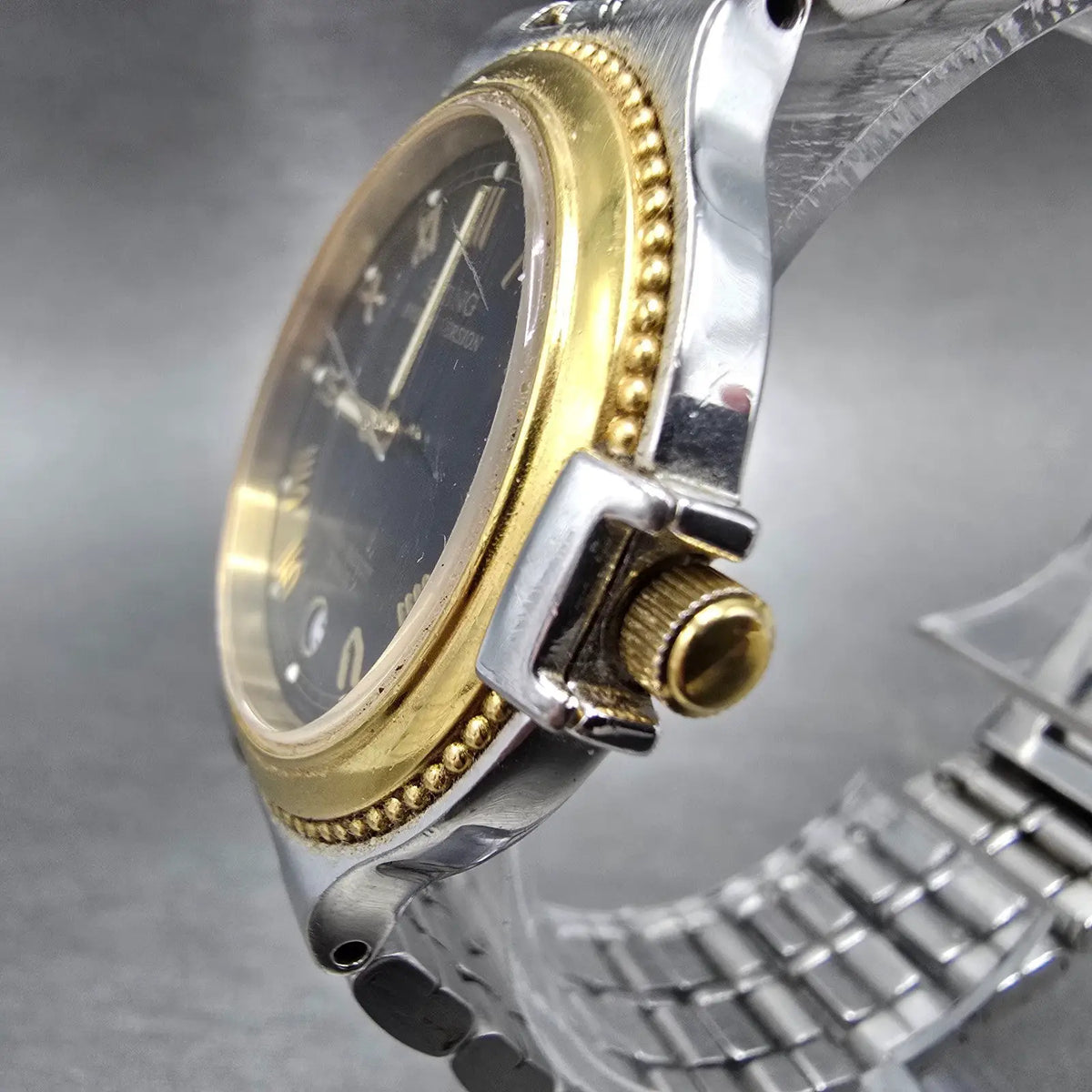 Casio Sting Watch Men 35mm Green Dial Two Tone Date Round STN-772W New Battery2