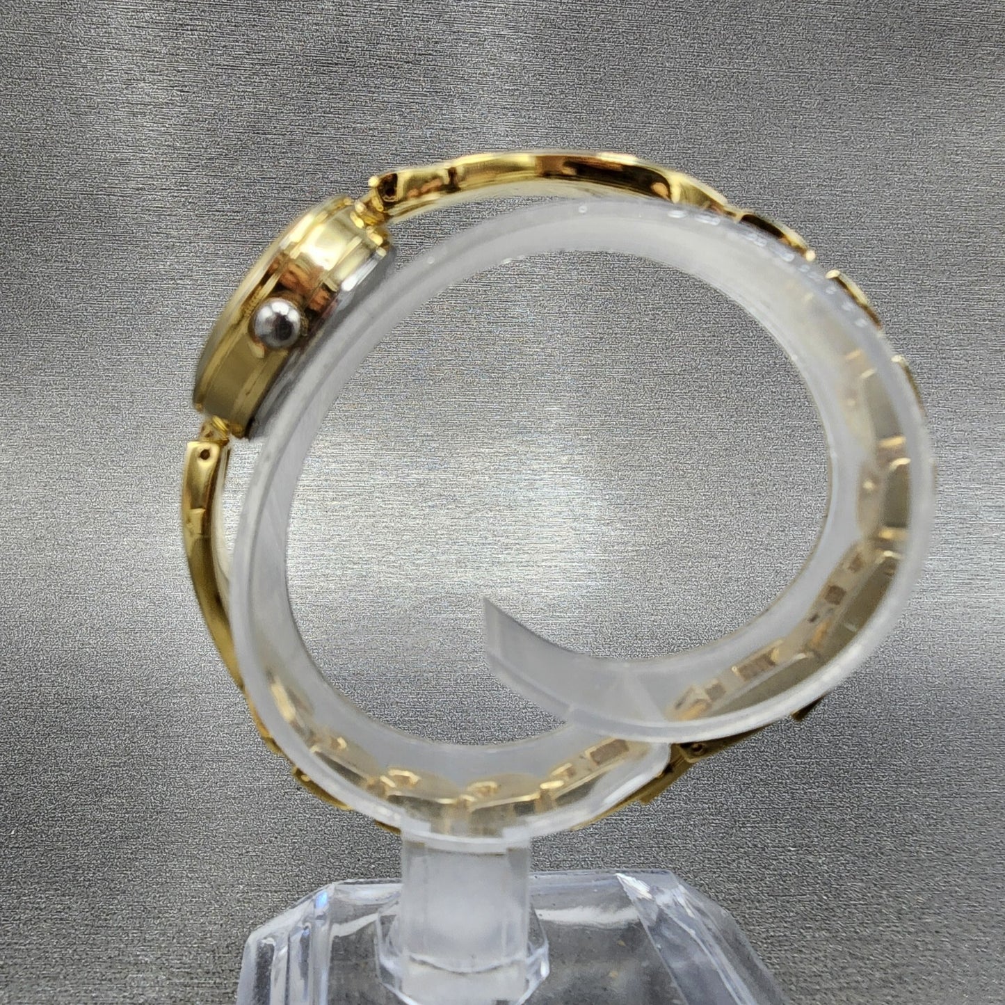 Grand Jour Interchangeable Bezel Watch Women 22mm MOP Dial Gold Tone New Battery8