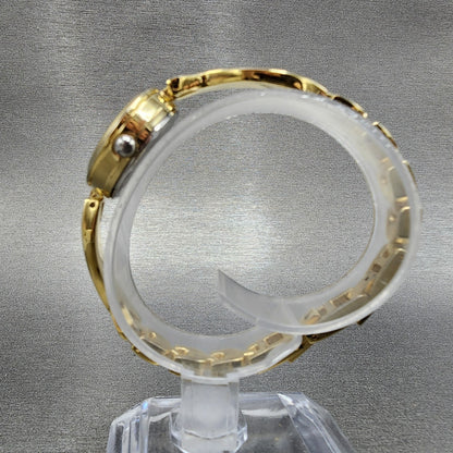Grand Jour Interchangeable Bezel Watch Women 22mm MOP Dial Gold Tone New Battery8