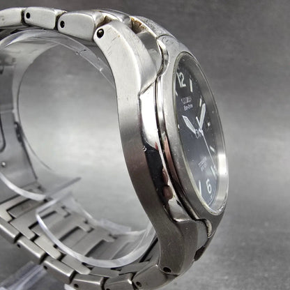 Citizen Eco-Drive Watch Men 41mm Black Dial Titanium Date E111-K006368 Runs3