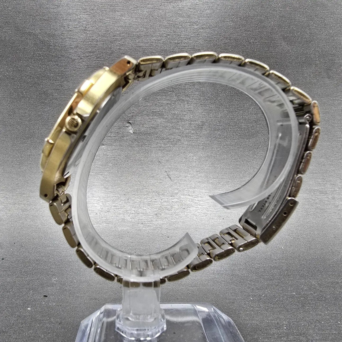 Jules Jurgenson Watch Men 37mm Black Dial Gold Tone Date Round New Battery VTG6