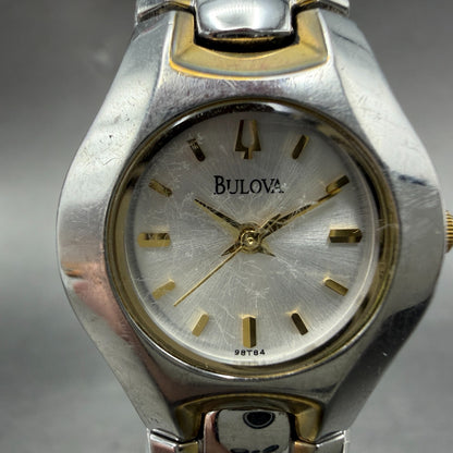 Bulova Watch Women 23mm Silver Dial Two Tone Round 98T84 New Battery1