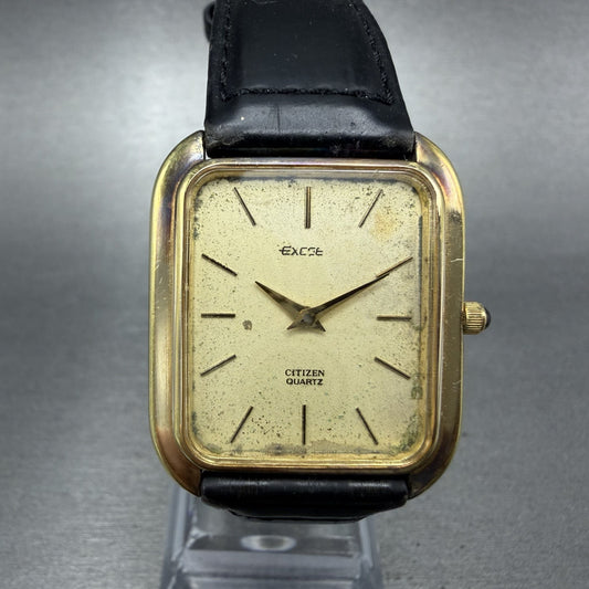 Citizen Exceed Tank Watch Men 28mm Champagne Dial Gold Tone Rectangle New batt0