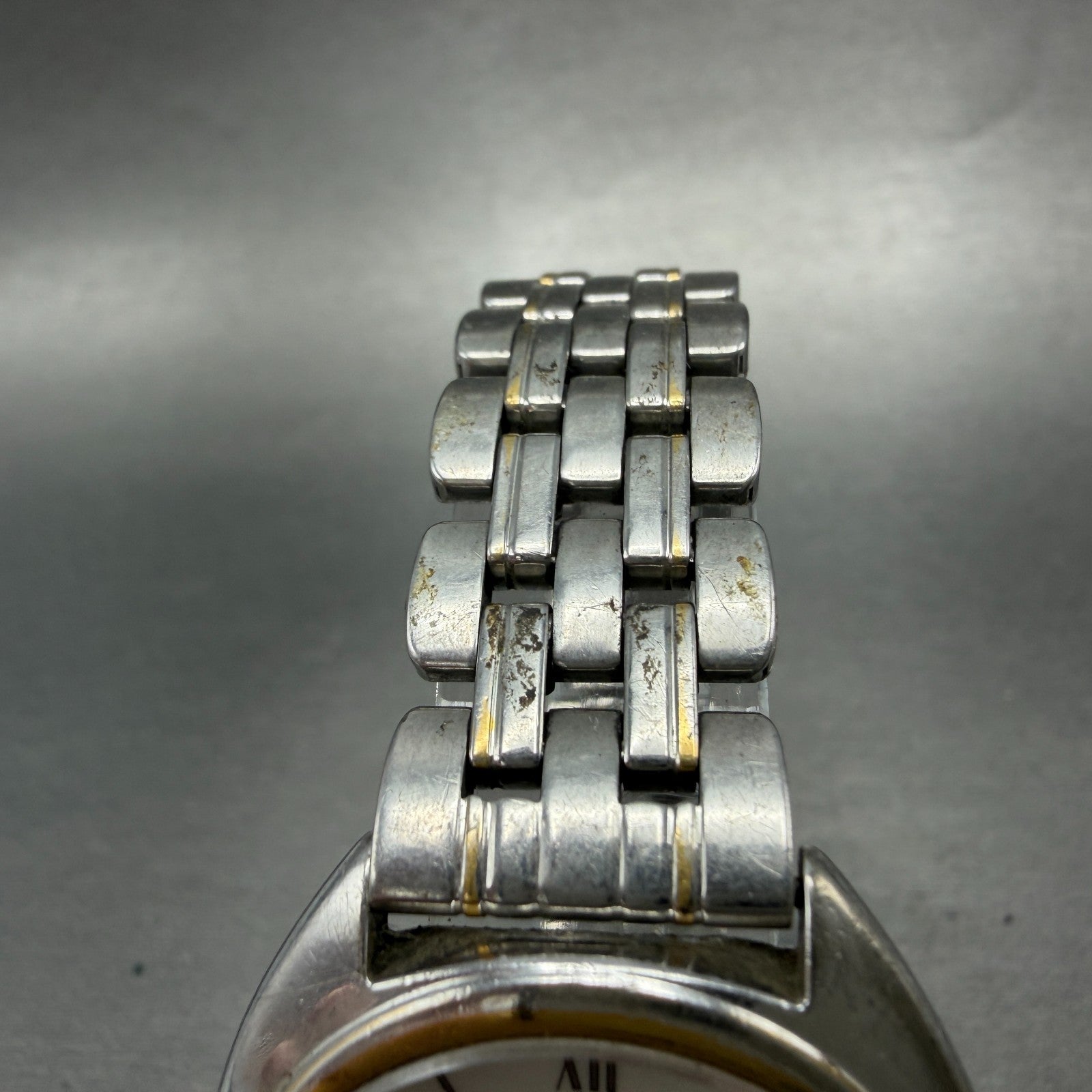 Seiko Lucent Watch Men 33mm White Dial Silver Tone Round 5E21-6E50 PARTS Vintage5