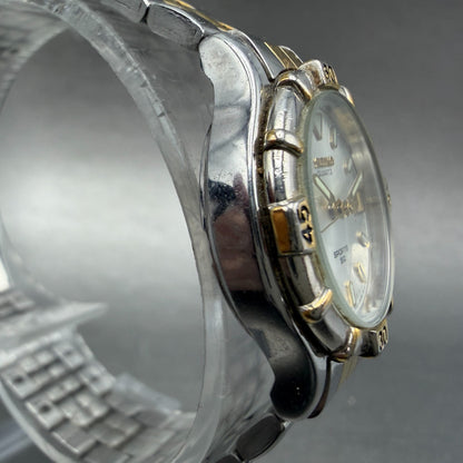 Seiko Sports 50 Watch Women 25mm Silver Dial Two Tone Round 7N82-0261 New Bat K93