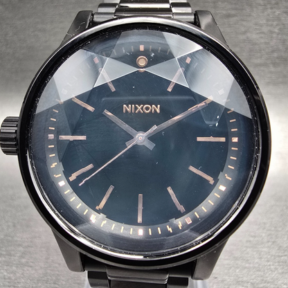 Nixon The Facet 38 Watch Men 38mm Black Dial Black Tone Round New Battery1