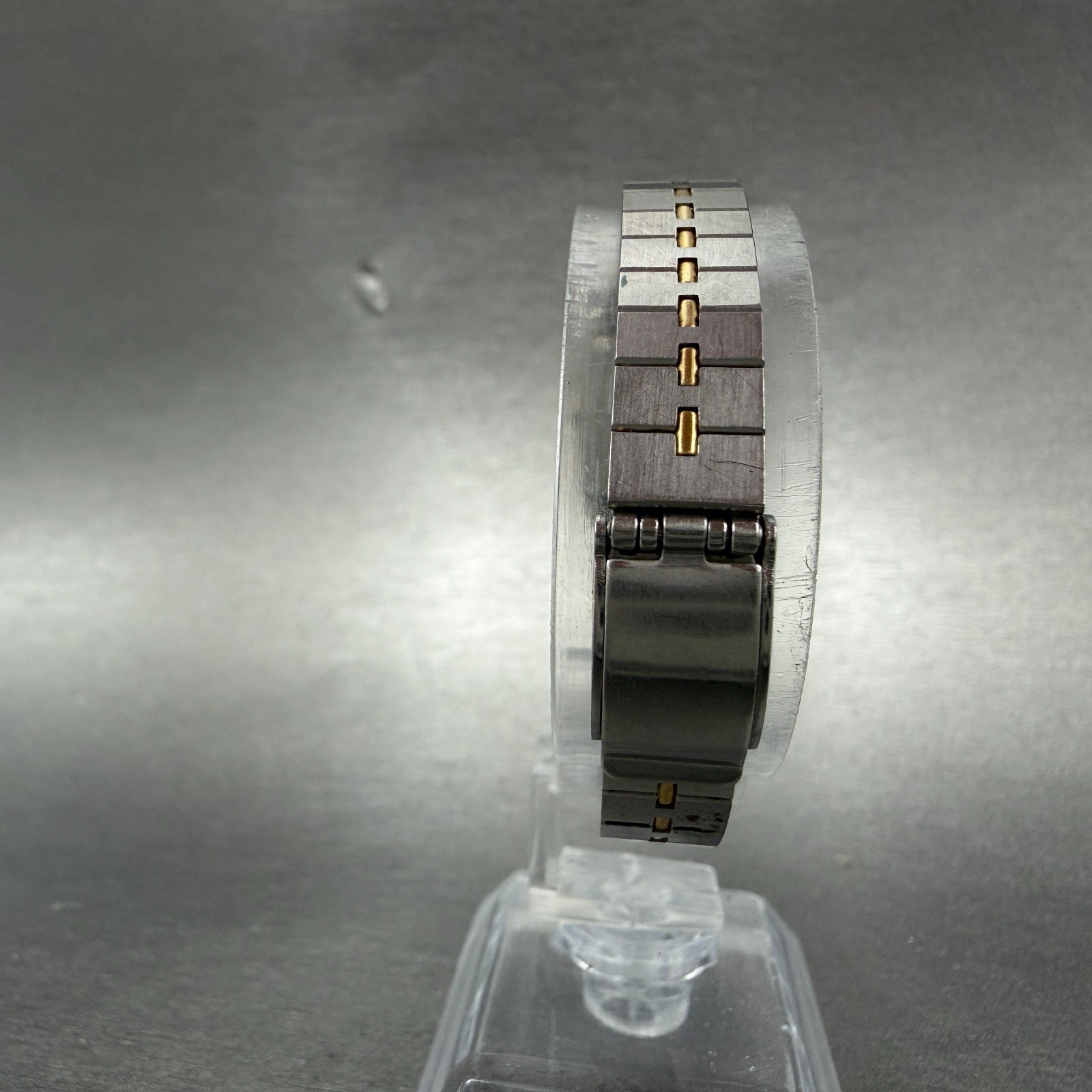 Seiko Tank Watch Women 14mm Silver Dial Two Tone 1320-6029 Rectangle New Batt HJ7