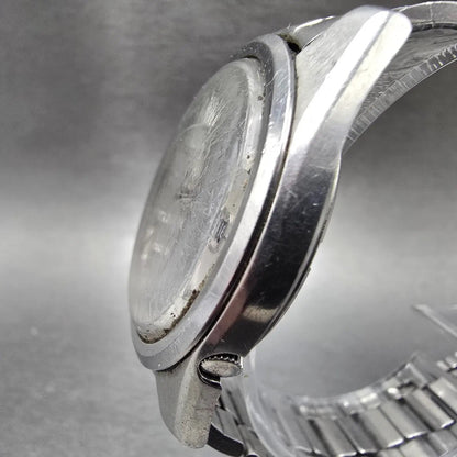 Seiko 5 Automatic Watch Men 37mm Silver Dial Silver Tone 6119-8083 Round Runs2