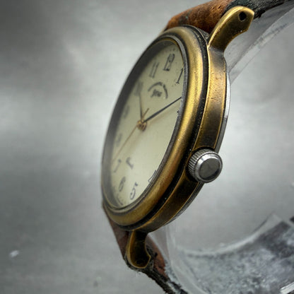 Orient You Watch Men 31mm Champagne Dial Gold Tone Round C75214-50 New battery2