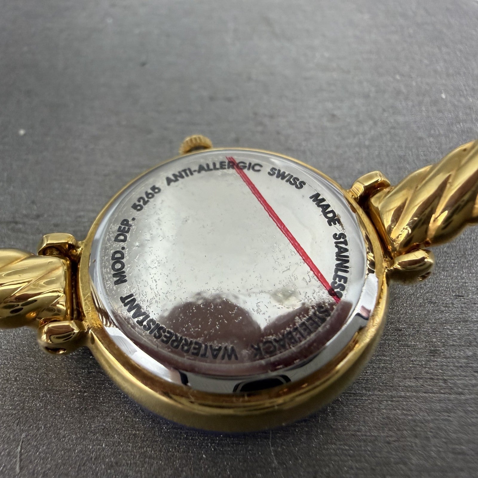 Alfex Interchange Bezel Watch Women 24mm White Dial Gold Tone Bangle New Batt10