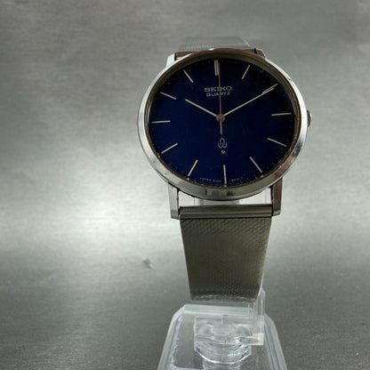 Seiko Watch Men 34mm Blue Dial Silver Tone Round 4120-9010 New Battery Vintage5