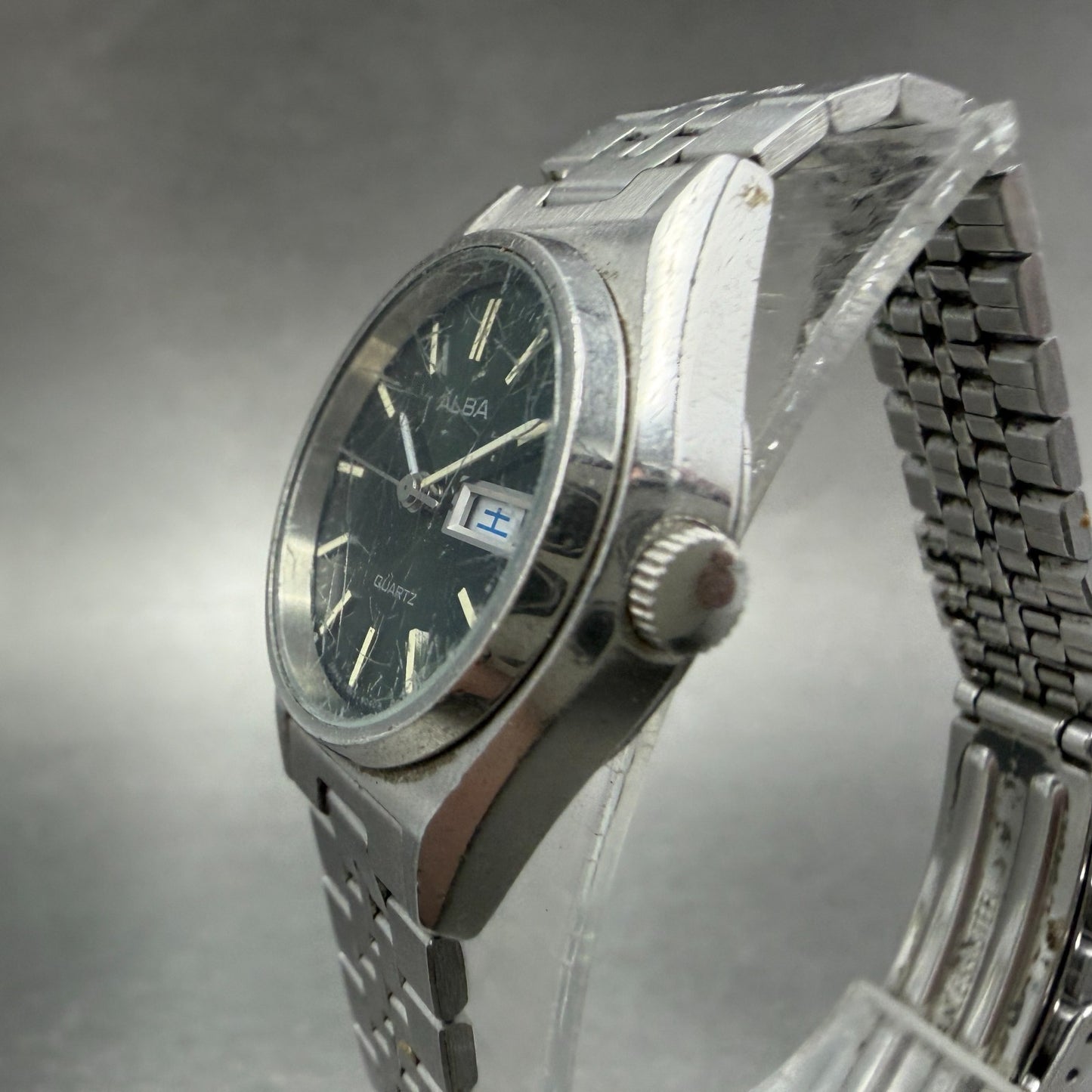 Seiko Alba Watch Women 24mm Green Dial Silver Tone Daydate Y643-0040 New Battery2