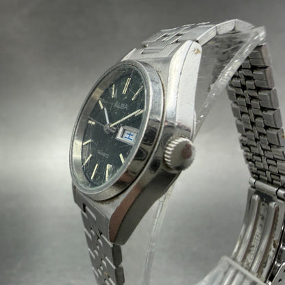 Seiko Alba Watch Women 24mm Green Dial Silver Tone Daydate Y643-0040 New Battery2
