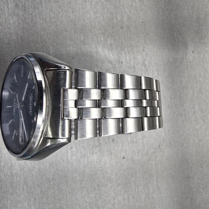 Seiko SilverWave Watch Men 35mm Black Dial Silver Tone Daydate 8229-7038 New Bat4
